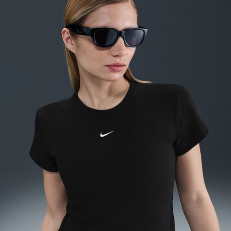 NIKE - NSW Rib Tight SS Tee Kadın Siyah Tişört