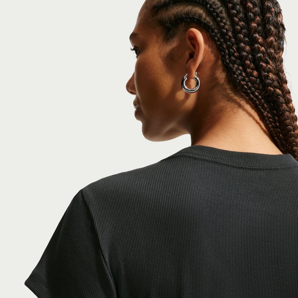 NSW Rib Tight SS Tee Kadın Siyah Tişört