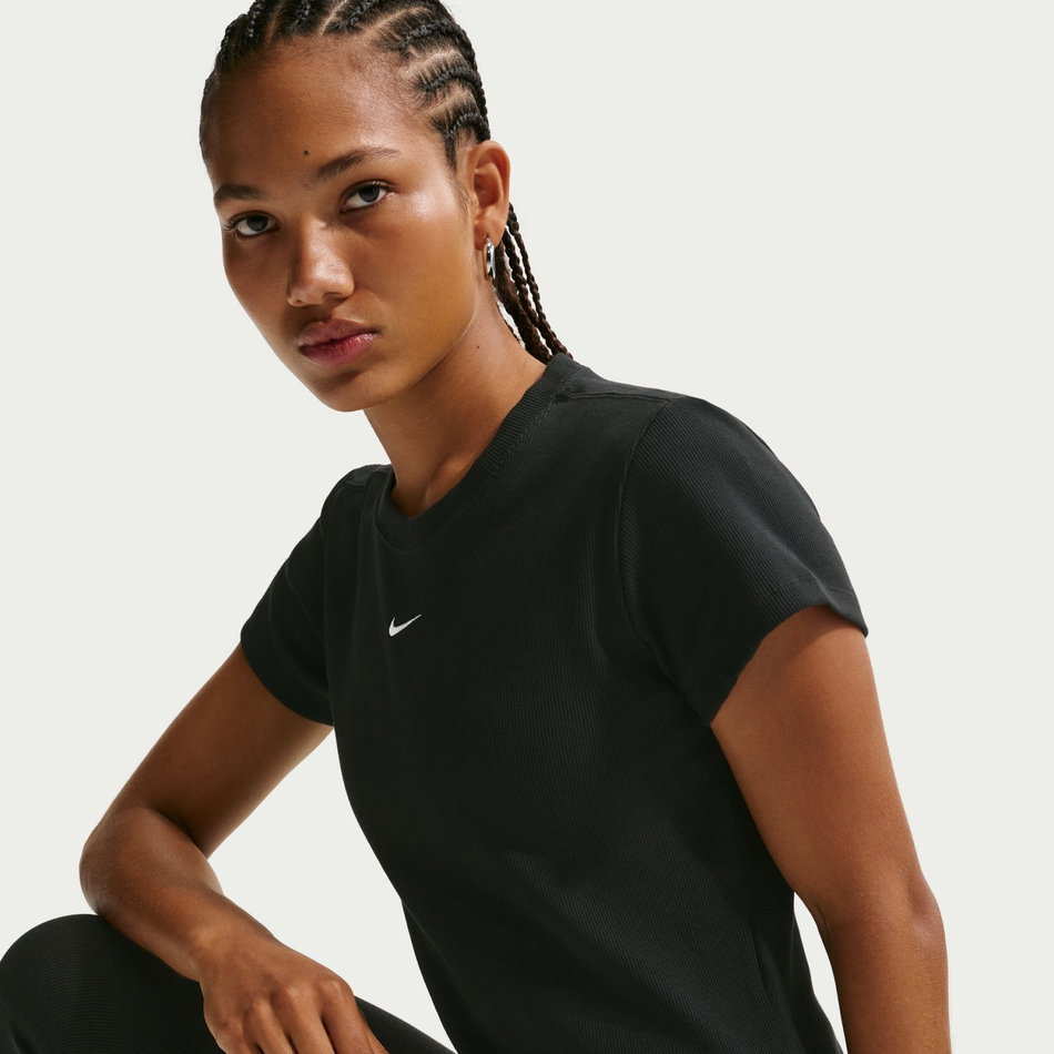 NSW Rib Tight SS Tee Kadın Siyah Tişört