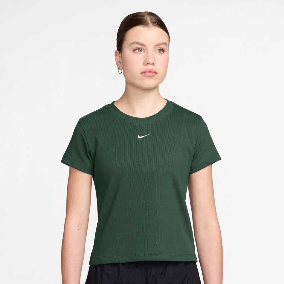Rib Tight Ss Tee Kadın Yeşil Tişört