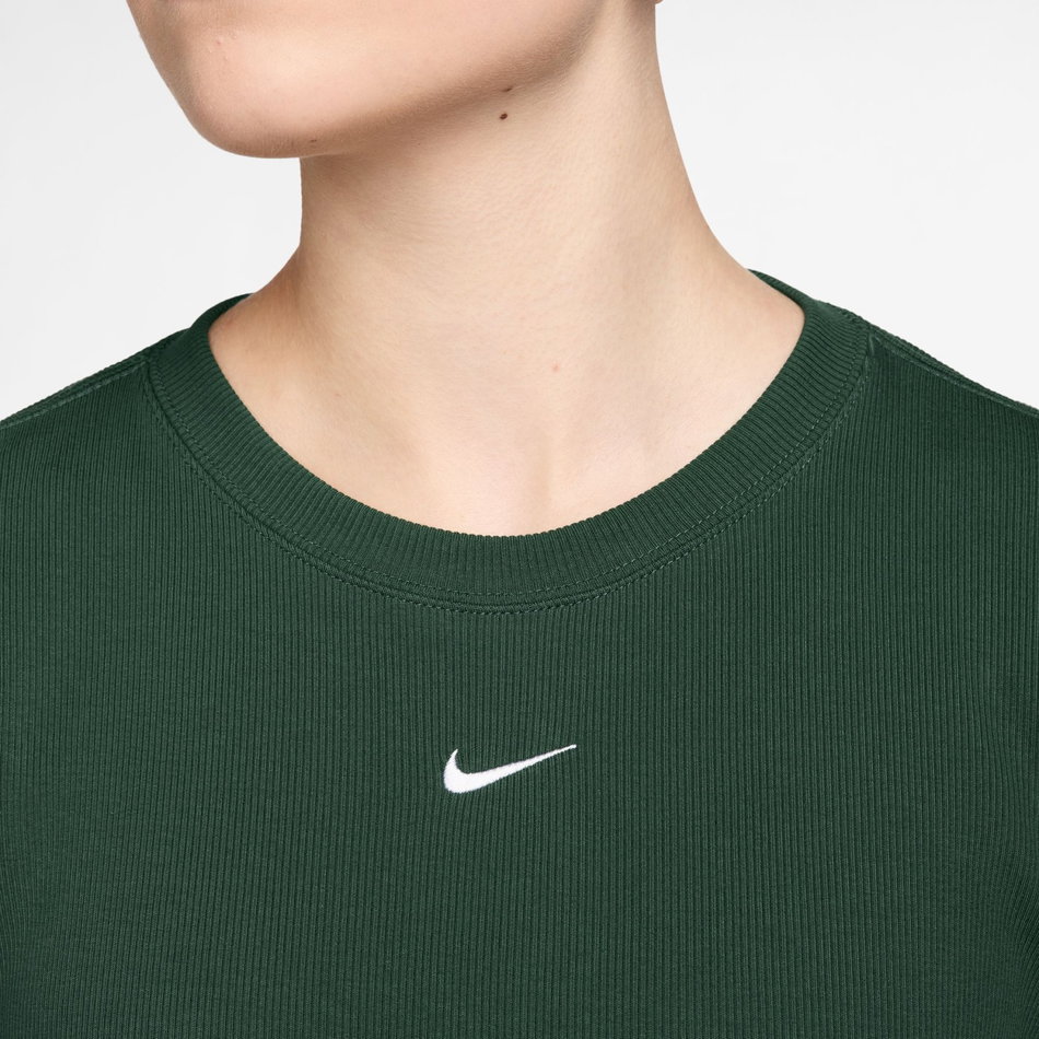 Rib Tight Ss Tee Kadın Yeşil Tişört