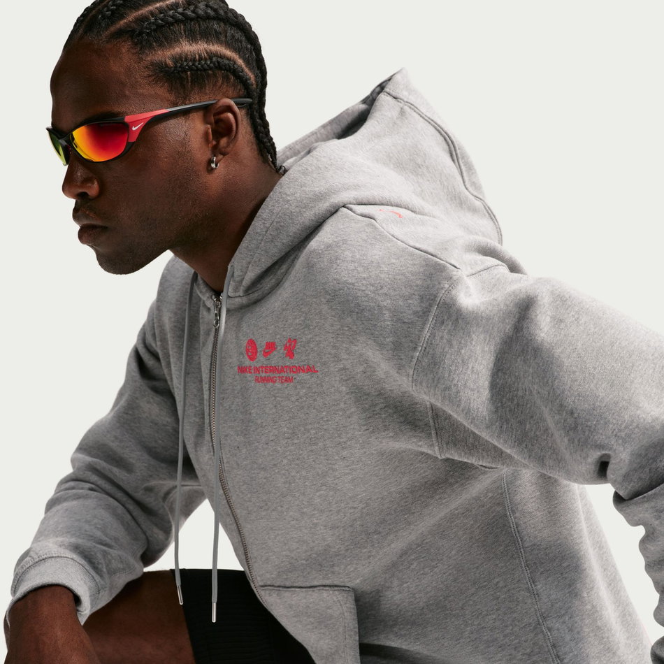 Nike Running Fz Hoodie Fleece Erkek Gri Sweatshirt