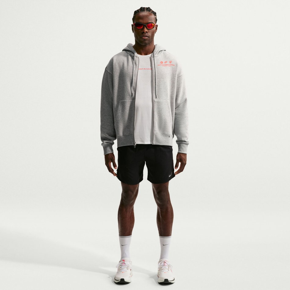 Nike Running Fz Hoodie Fleece Erkek Gri Sweatshirt