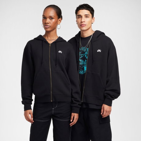 NIKE - SB Fleece Fz Hoodie Essential Logo Erkek Siyah Sweatshirt