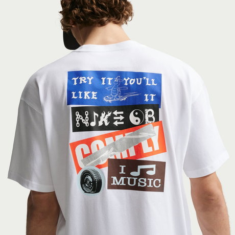 NIKE - SB Tee Stickers Erkek Beyaz Tişört