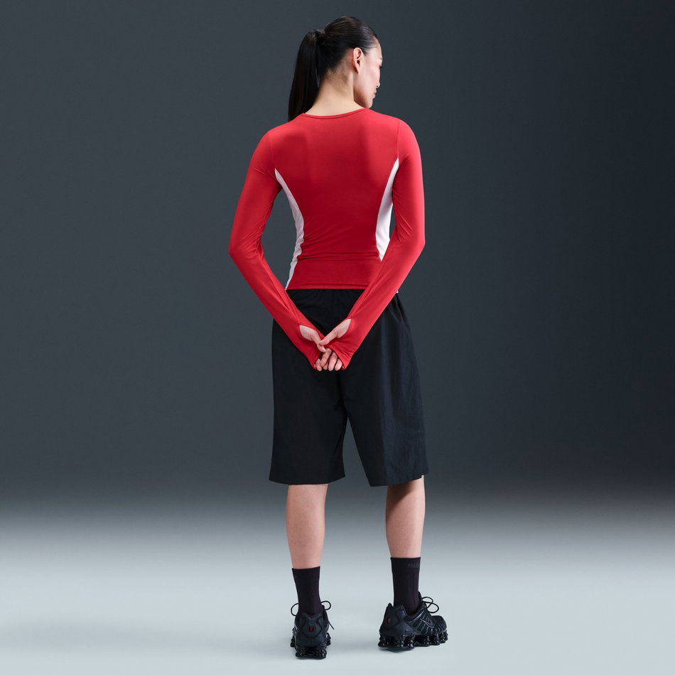 Shox LS Top Kadın Siyah Kırmızı Sweatshirt