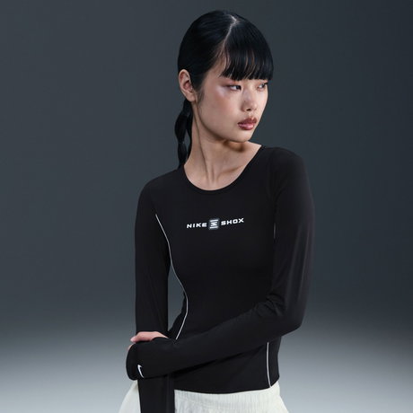 NIKE - Shox LS Top Kadın Siyah Siyah Sweatshirt