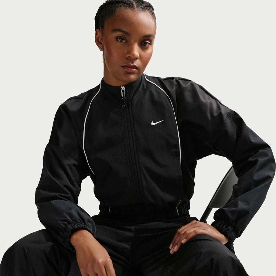 Shrunken Track Jacket Mod Kadın Siyah Ceket