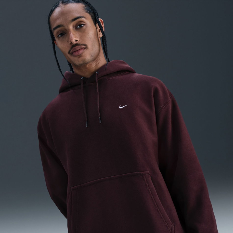 Solo Swoosh BB PO Hoodie Erkek Bordo Sweatshirt