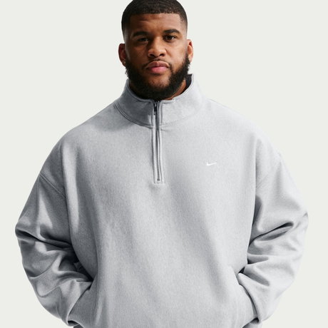 NIKE - Solo Swoosh Bb QZ Erkek Gri Sweatshirt