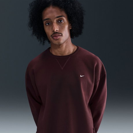 NIKE - Solo Swoosh LS Crew Erkek Bordo Sweatshirt