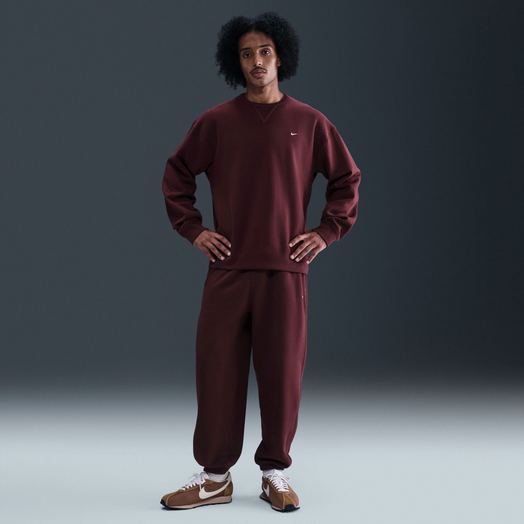 Nike Solo Swoosh LS Crew Erkek Bordo Sweatshirt HV1086-652