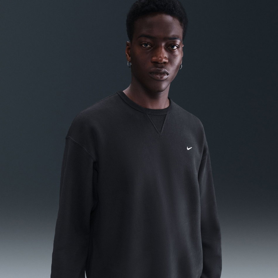 Solo Swoosh LS Crew Erkek Siyah Sweatshirt