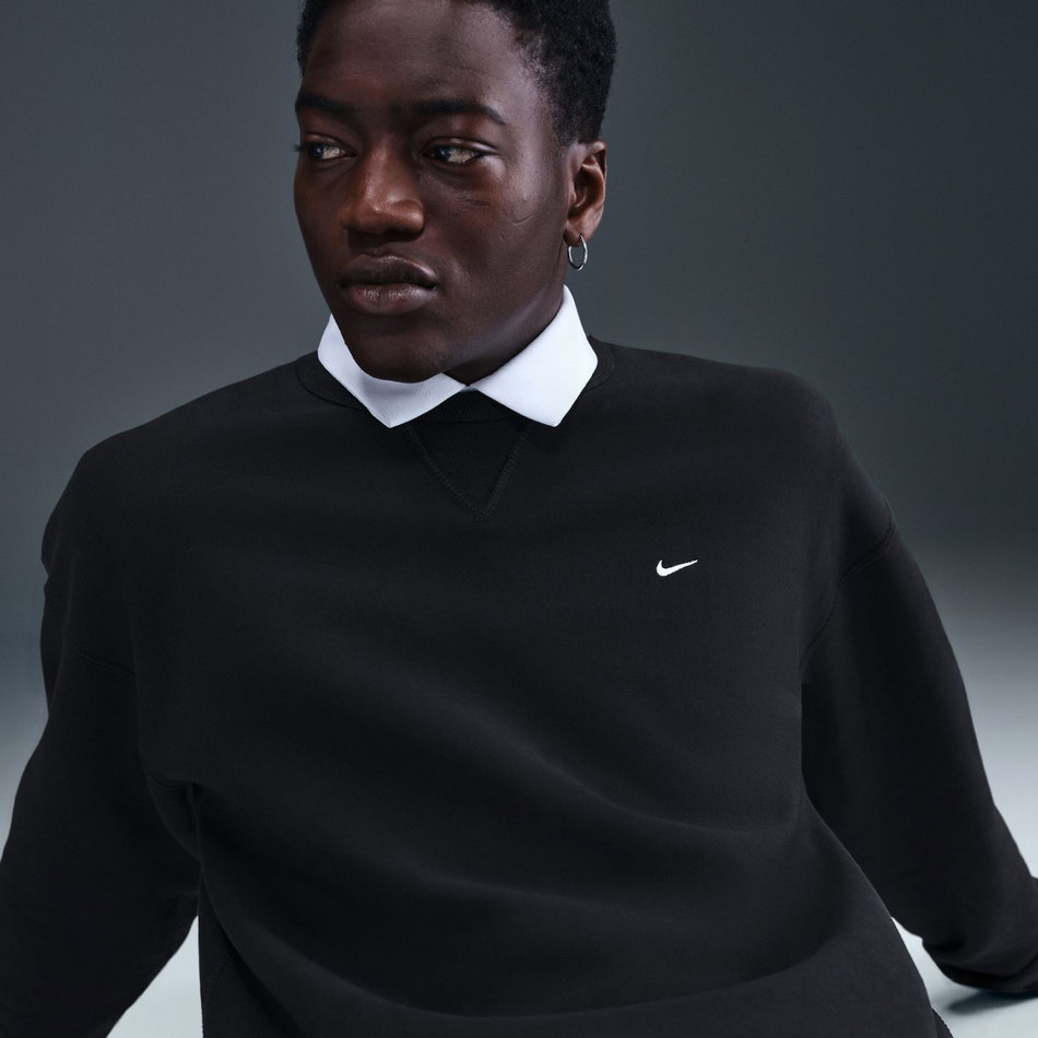 Solo Swoosh LS Crew Erkek Siyah Sweatshirt