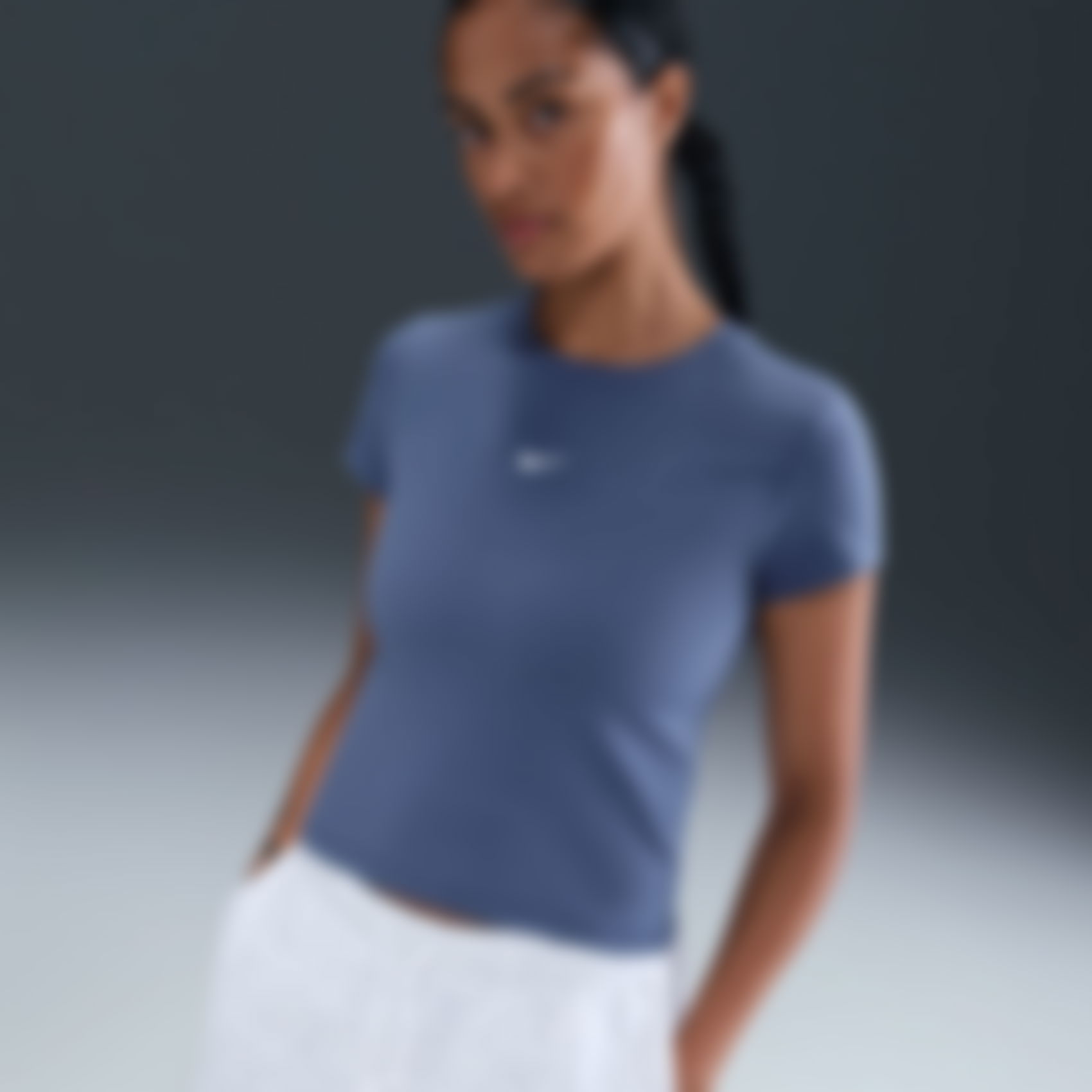 NIKE - Nike Sportswear Crop Kadın Mavi Tişört