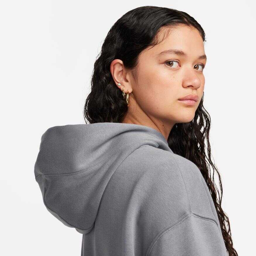 NSW Fleece Os Pullover Hoodie Swoosh Kadın Sweatshirt