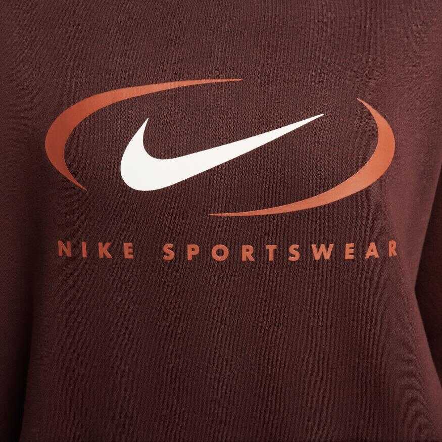 NSW Fleece Os Pullover Hoodie Swoosh Kadın Sweatshirt
