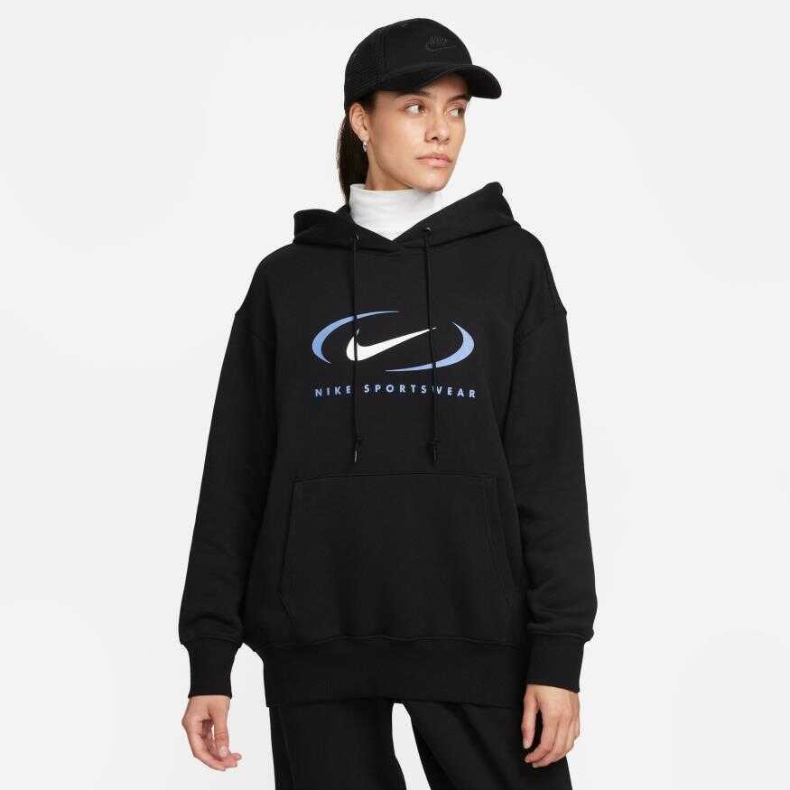 NSW Fleece Oversize Pullover Hoodie Swoosh Kadın Sweatshirt