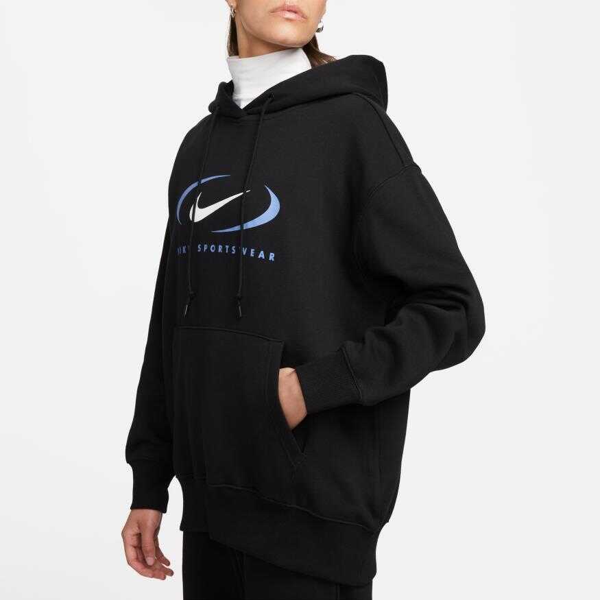 NSW Fleece Oversize Pullover Hoodie Swoosh Kadın Sweatshirt