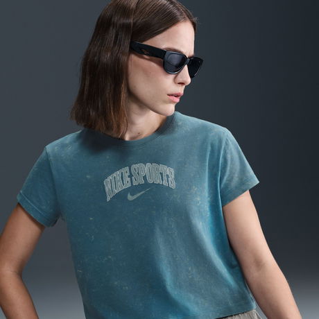 NIKE - SS Tee Wash Kadın Mavi Tişört
