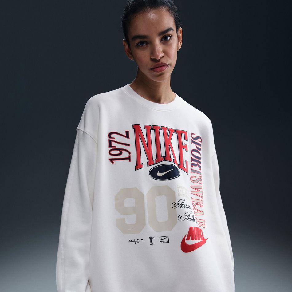 Street Fleece Crew Kadın Beyaz Sweatshirt