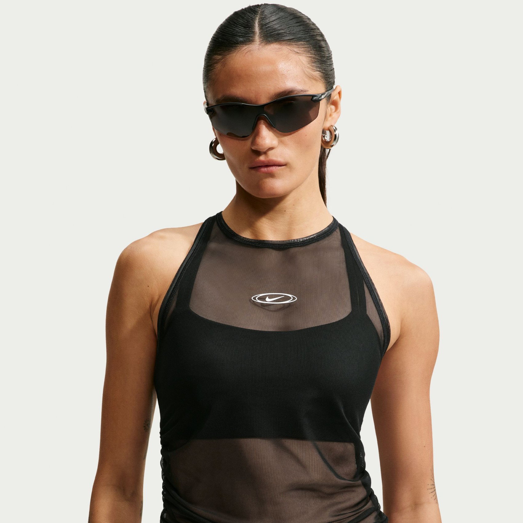 NIKE - Street Gfx Sheer Tank Sıkı Kesimli İnce Kadın Siyah Atlet
