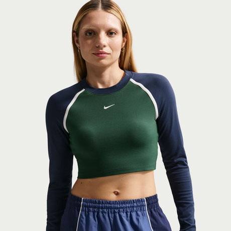 NIKE - Street Ls Body Bold Crew Kısa Kadın Yeşil Sweatshirt