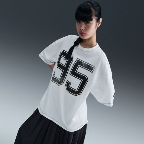 NIKE - Street SS Oversized Tee Kadın Beyaz Tişört