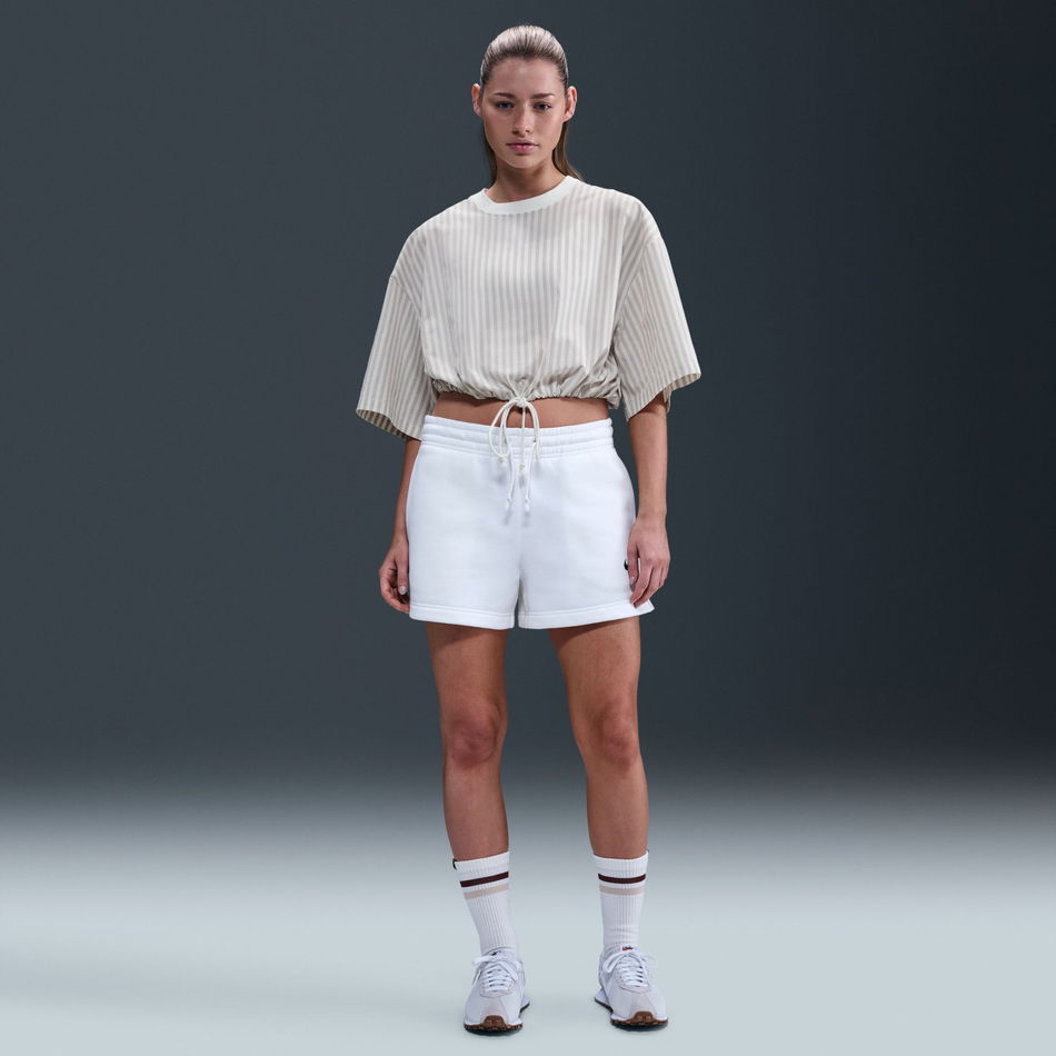 Stripe Poplin Boxy Top Kadın Bej Tişört