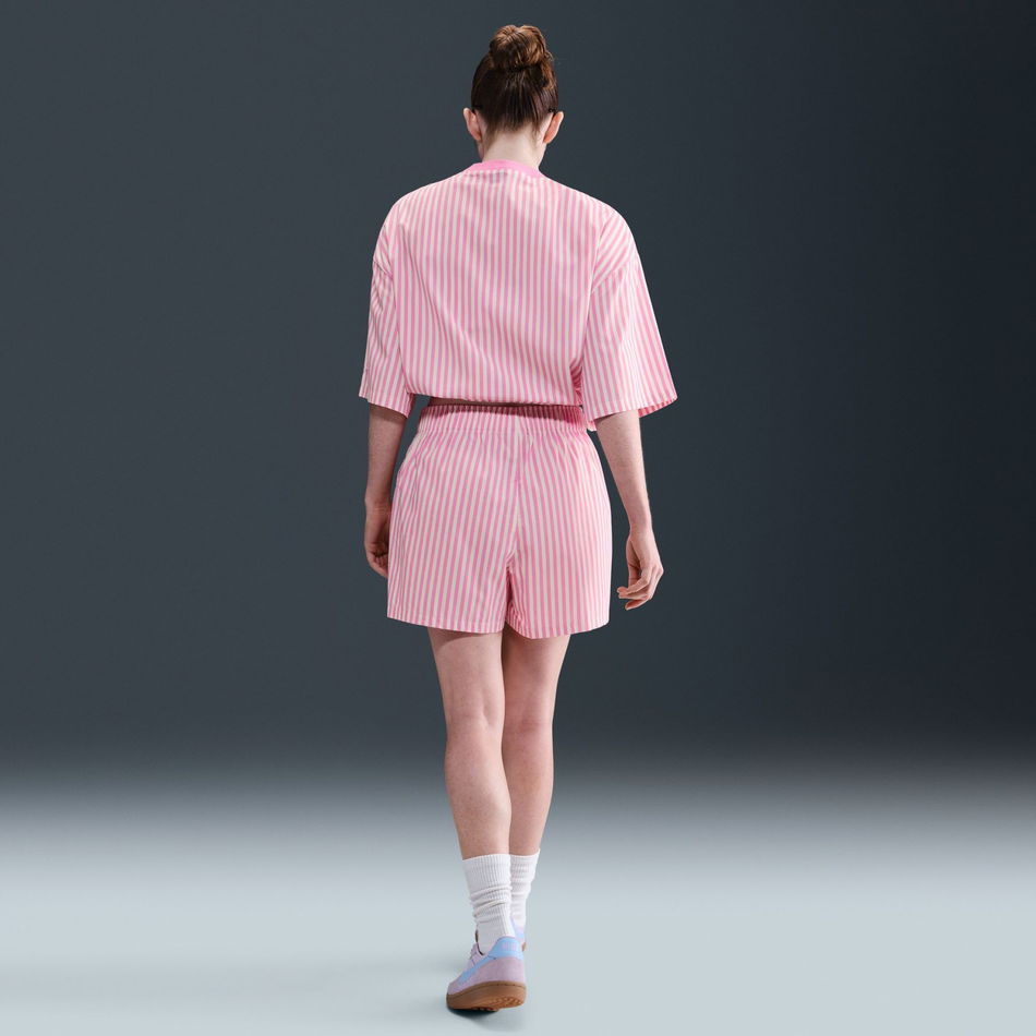 Stripe Poplin Boxy Top Kadın Pembe Tişört