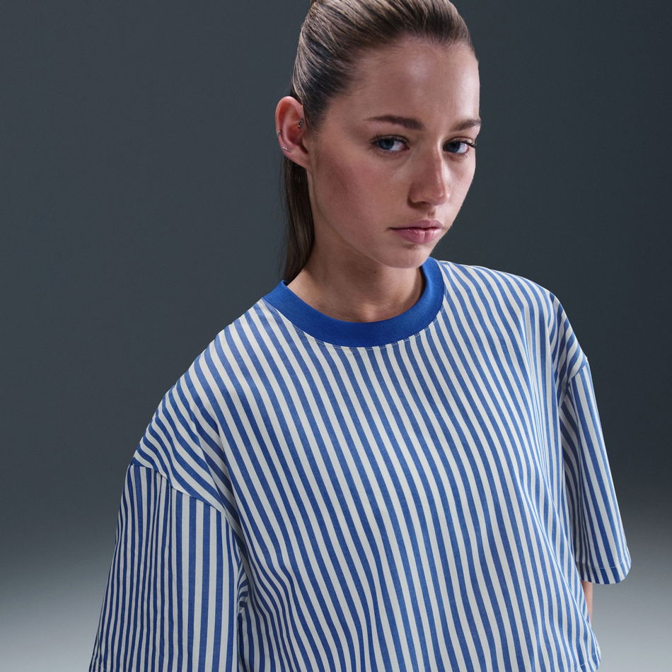 Stripe Poplin Boxy Top Kadın Tişört