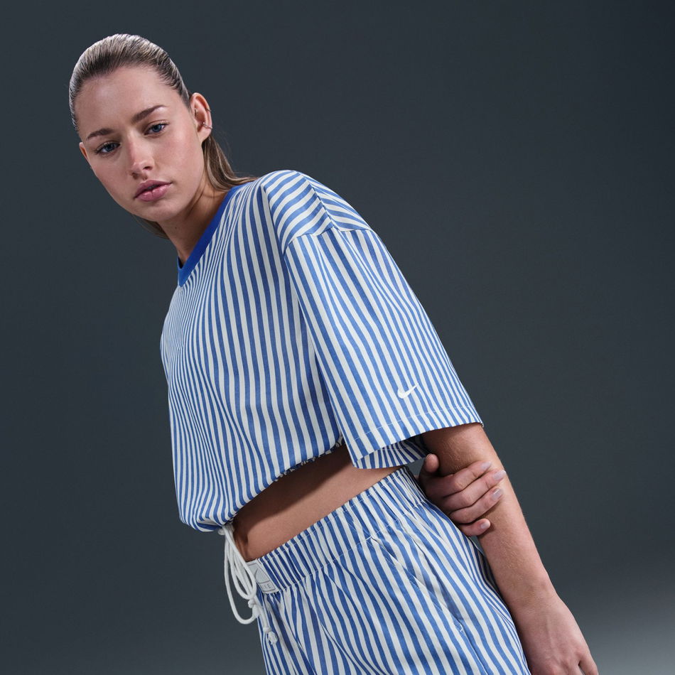 Stripe Poplin Boxy Top Kadın Tişört