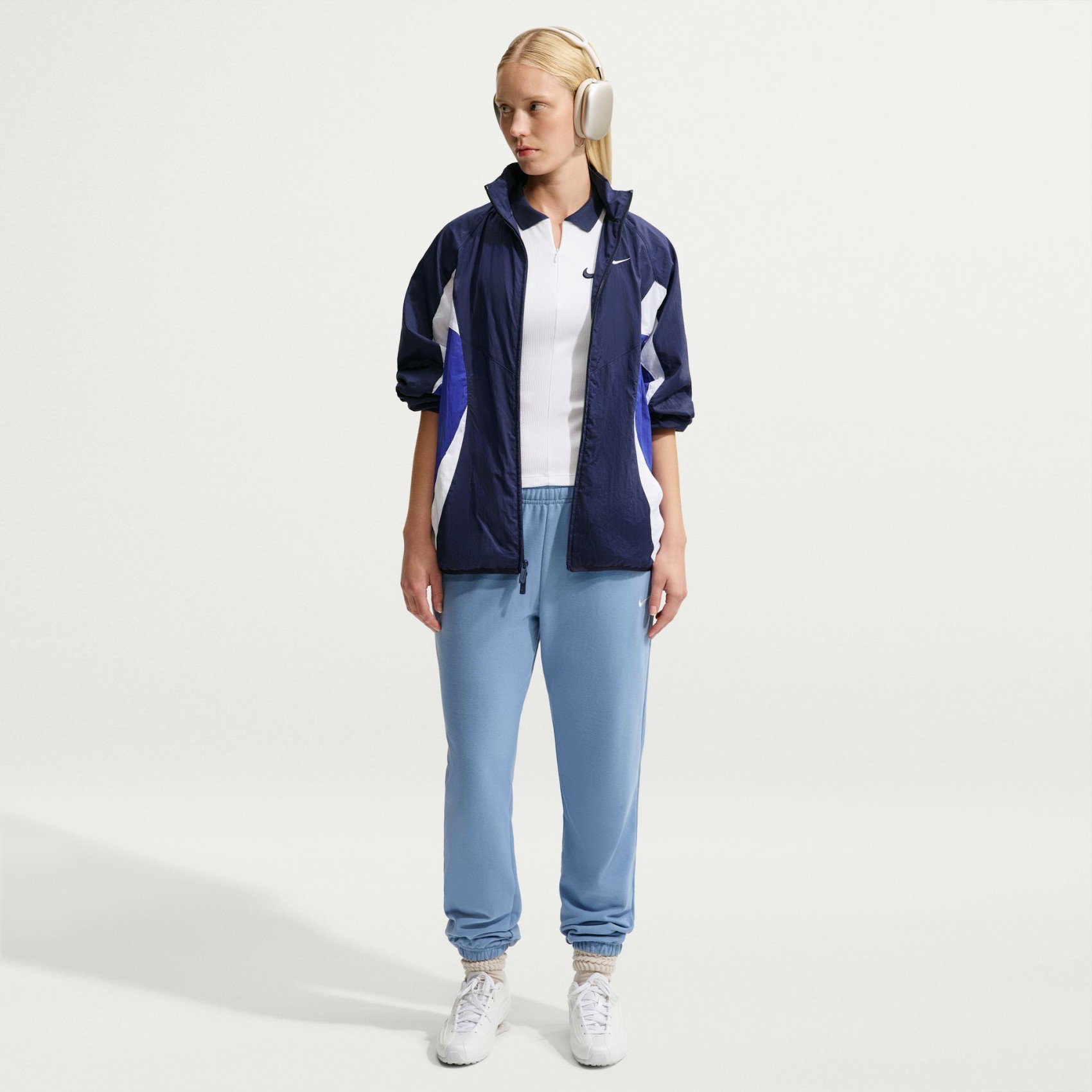 NIKE - Studio Fleece Lw Mr Std Pant Kadın Mavi Eşofman Altı