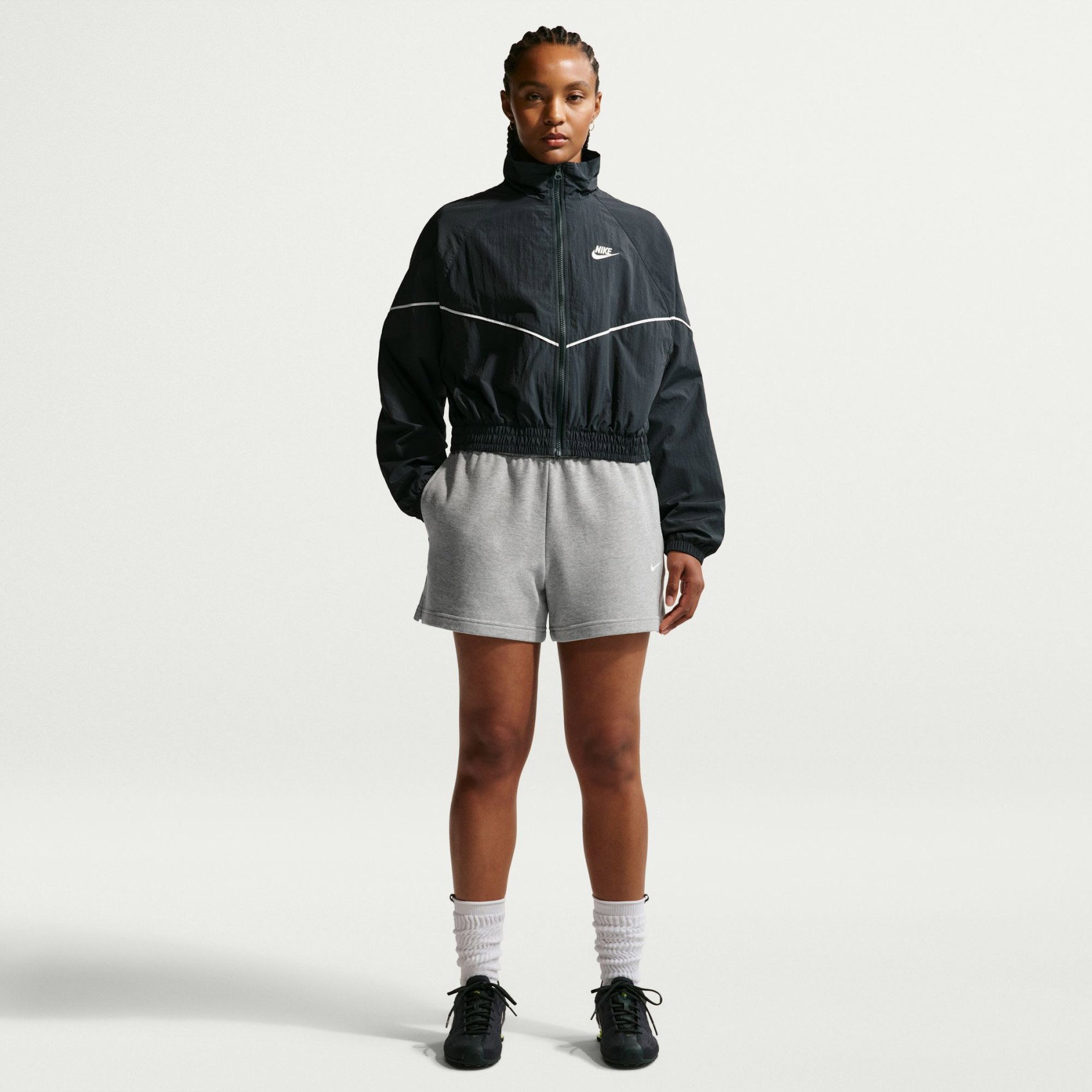 NIKE - Studio Fleece Lw Mr Std Short Kadın Gri Şort