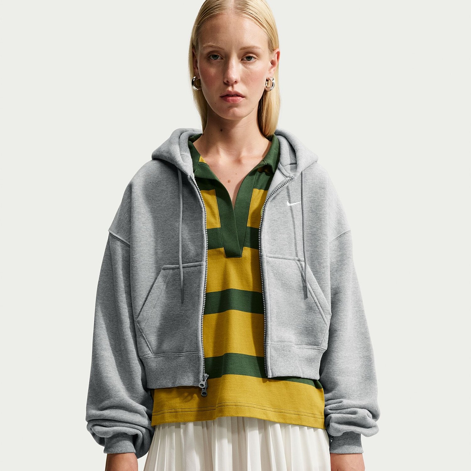 Женский свитшот Nike Studio Fleece Medium Weight Fz Oversize Crop Hoodie
