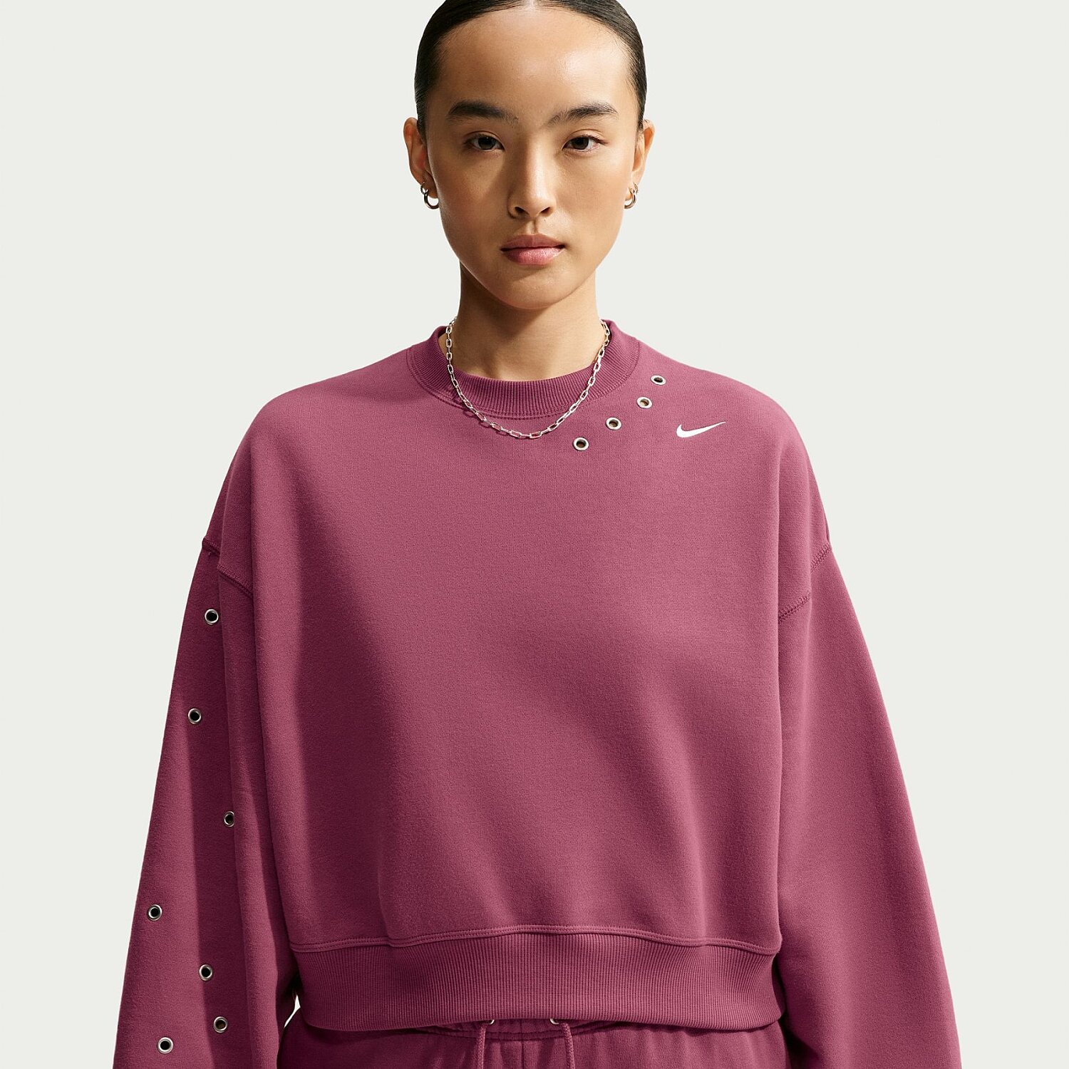 Женский свитшот Nike Studio Fleece Medium Weight Oversized Crop Crew