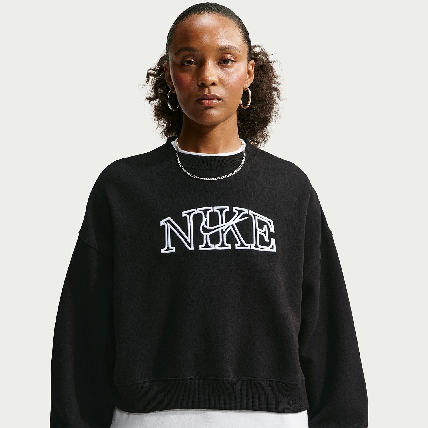 Женский свитшот Nike Studio Fleece Medium Weight Oversized Crop Lg Crew