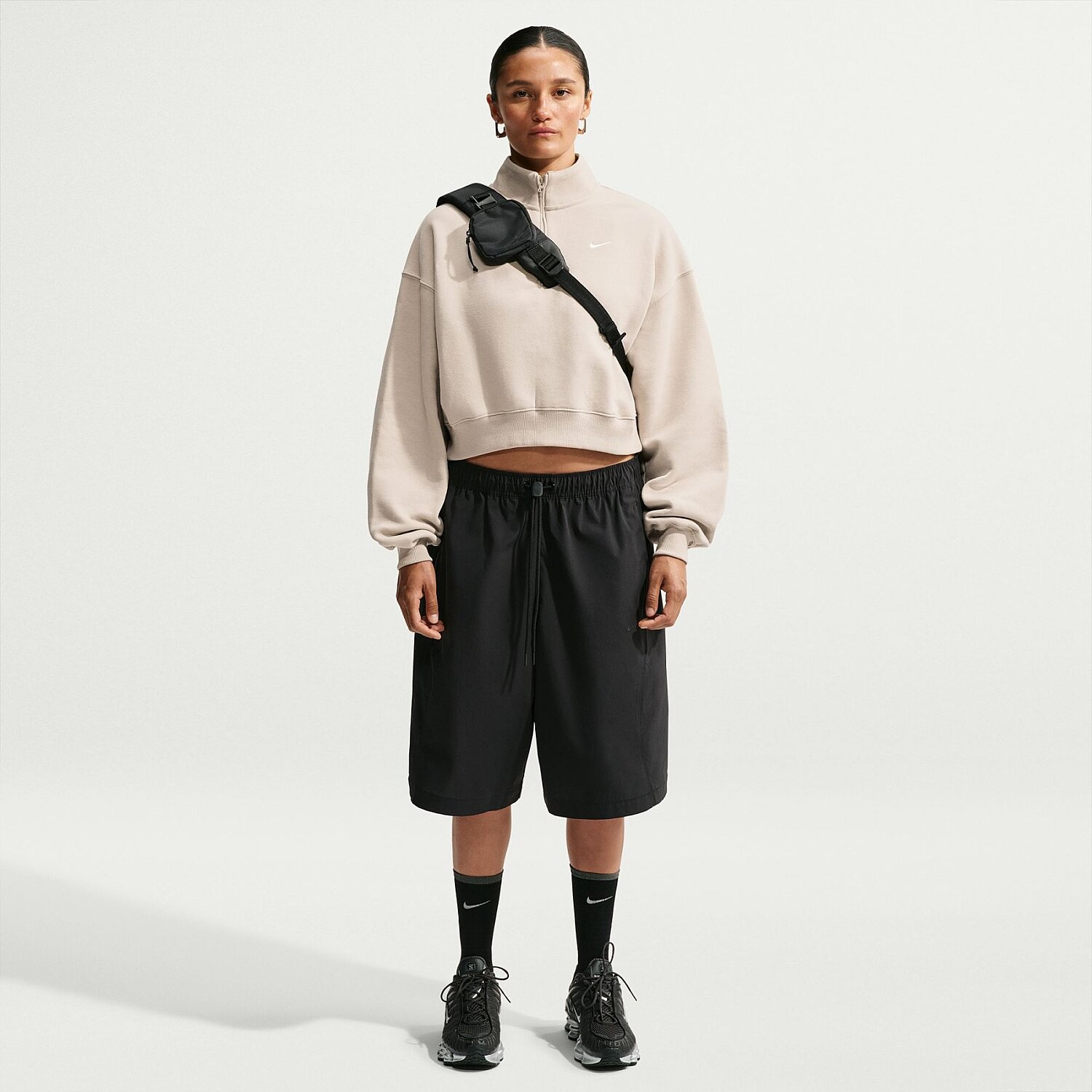 Женский свитшот Nike Studio Fleece Medium Weight Oversized Crop Qz