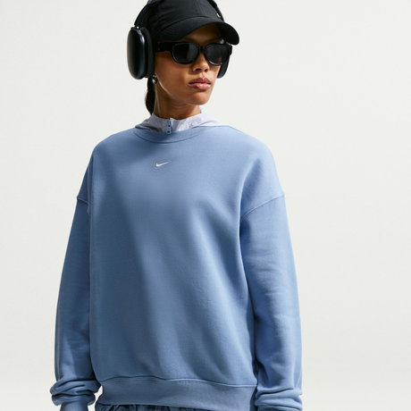NIKE - Studio Fleece Mw Os Crew Kadın Mavi Sweatshirt