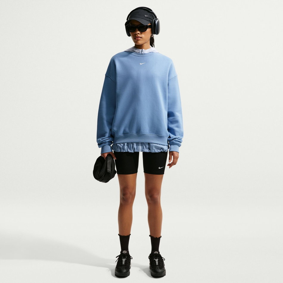 Studio Fleece Mw Os Crew Kadın Mavi Sweatshirt