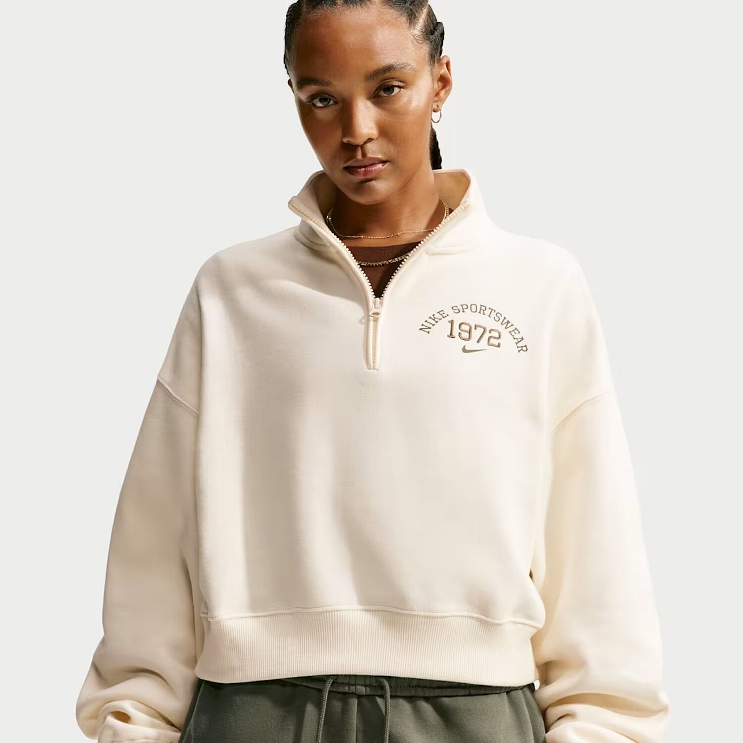 Женский свитшот Nike Studio Fleece Os Qz Crop