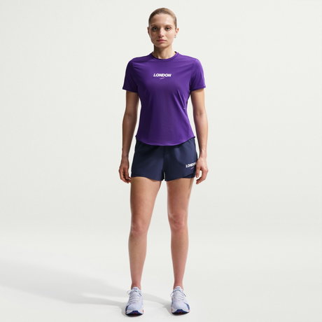 NIKE - Swift Dri-FIT Ss Top London Kadın Mor Tişört (1)