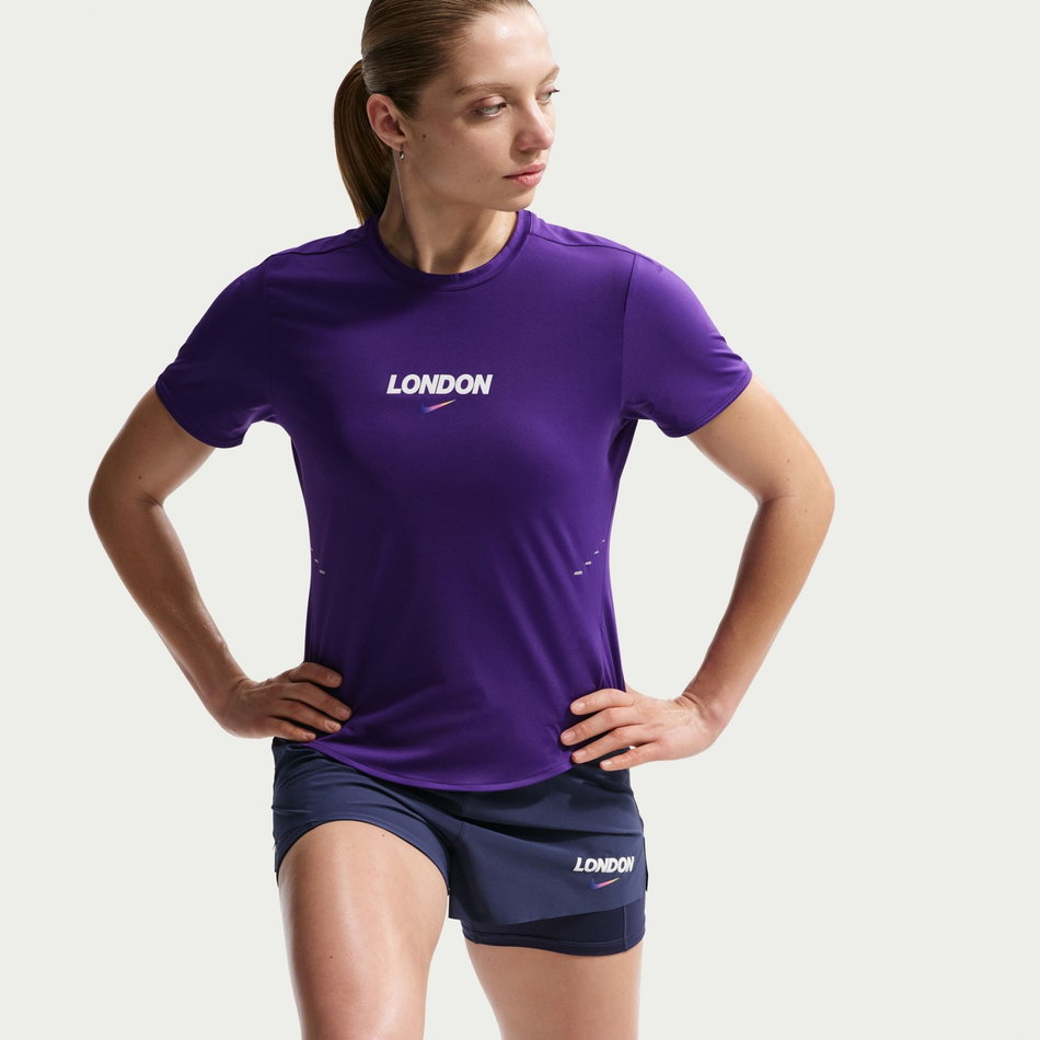 Swift Dri-FIT Ss Top London Kadın Mor Tişört