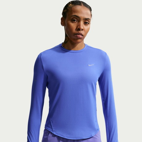 NIKE - Swift Dri-FIT UV Ls Crew Kadın Mavi Sweatshirt