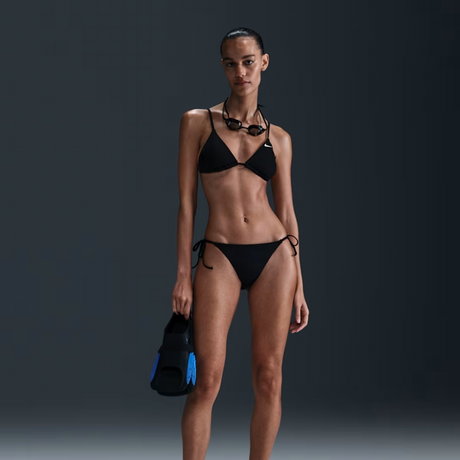 NIKE - Nike Swim Effortless Essential Tie String Bikini Bottom Kadın İpli Siyah Bikini Altı