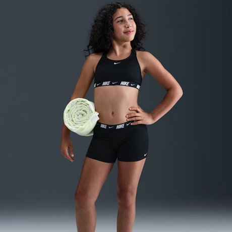 NIKE - Nike Swim Logo Tape Racerback Bikini & Short Set Çocuk Siyah Bikini Takımı