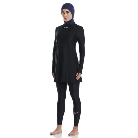NIKE - Nike Swim Victory Swim Long Sleeve Dress Kadın Siyah Yüzme Elbisesi