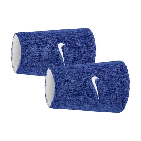 NIKE - Swoosh Classic Reversible Doublewide Wristbands 2 Pack Mavi Bileklik
