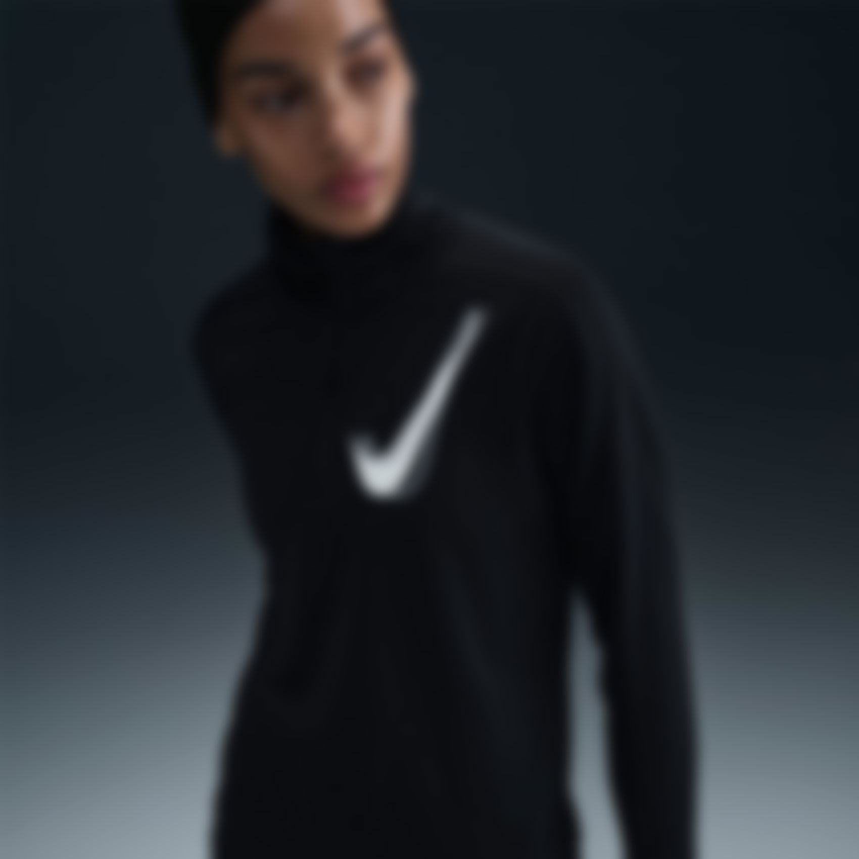 NIKE - Swoosh HZ Mid Kadın Siyah Sweatshirt