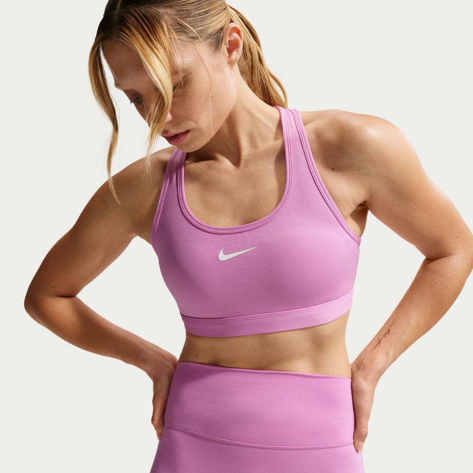 Swoosh Med Spt Bra Pedli Kadın Pembe Sporcu Sütyeni